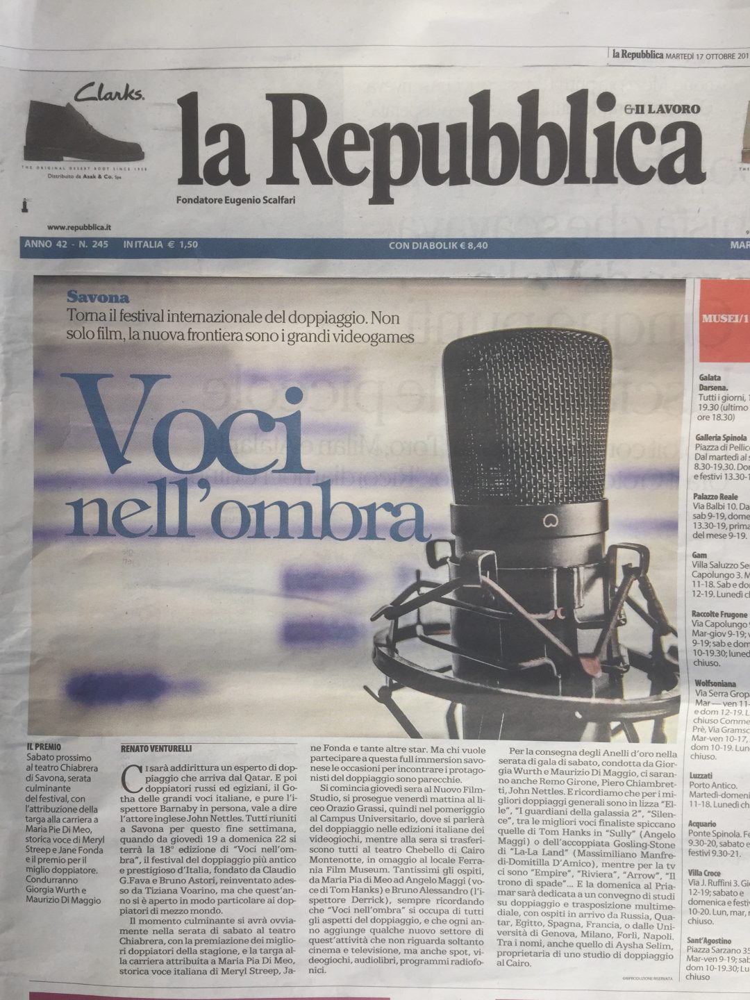 La Repubblica | martedì 17 ottobre 2017